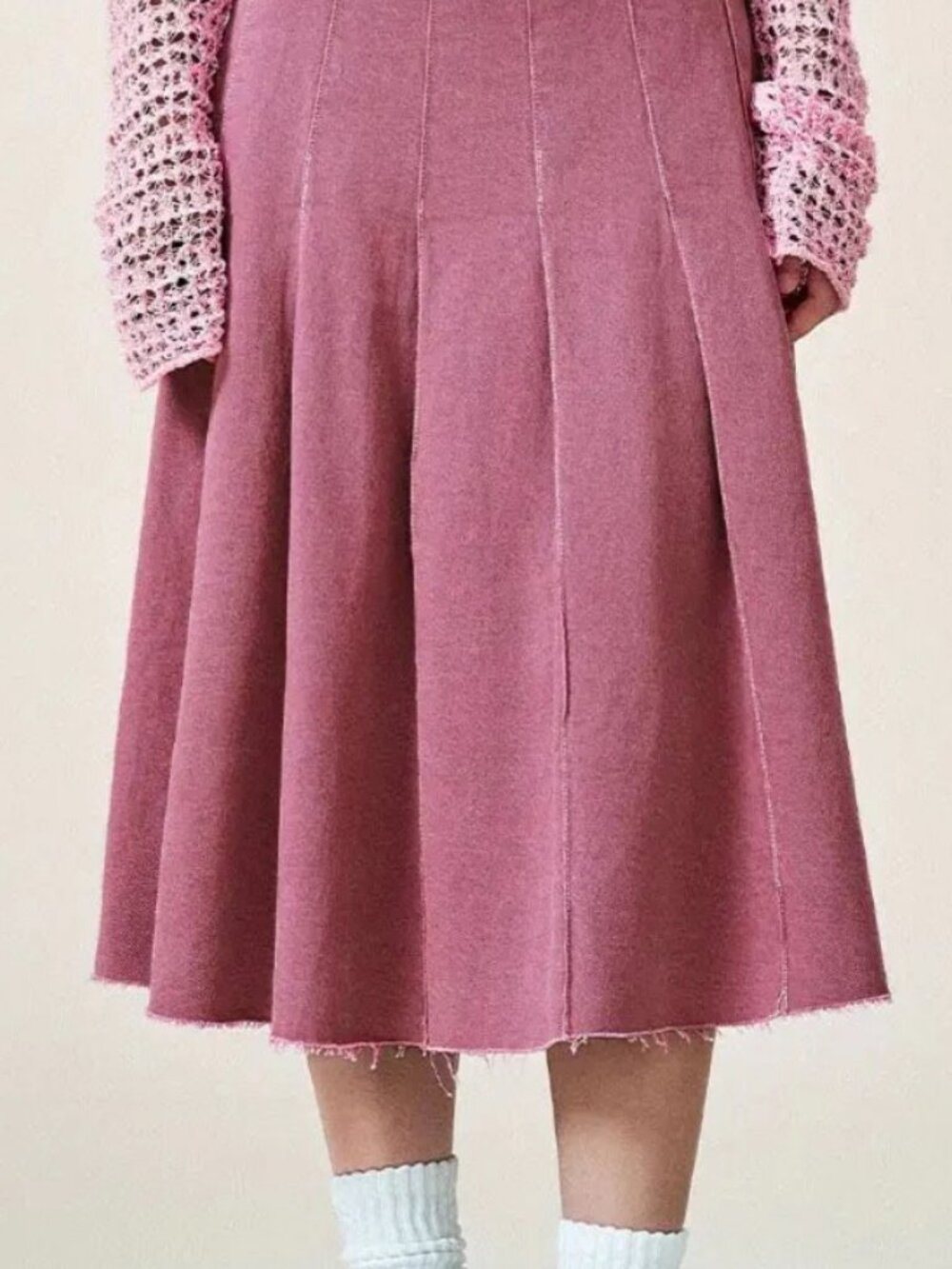 URBAN REVIVO Women's Pink Denim A-Line Skirt Size XL NWT